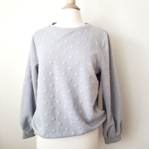 Lili's Closet Gray Dotted Sweatshirt Size Large